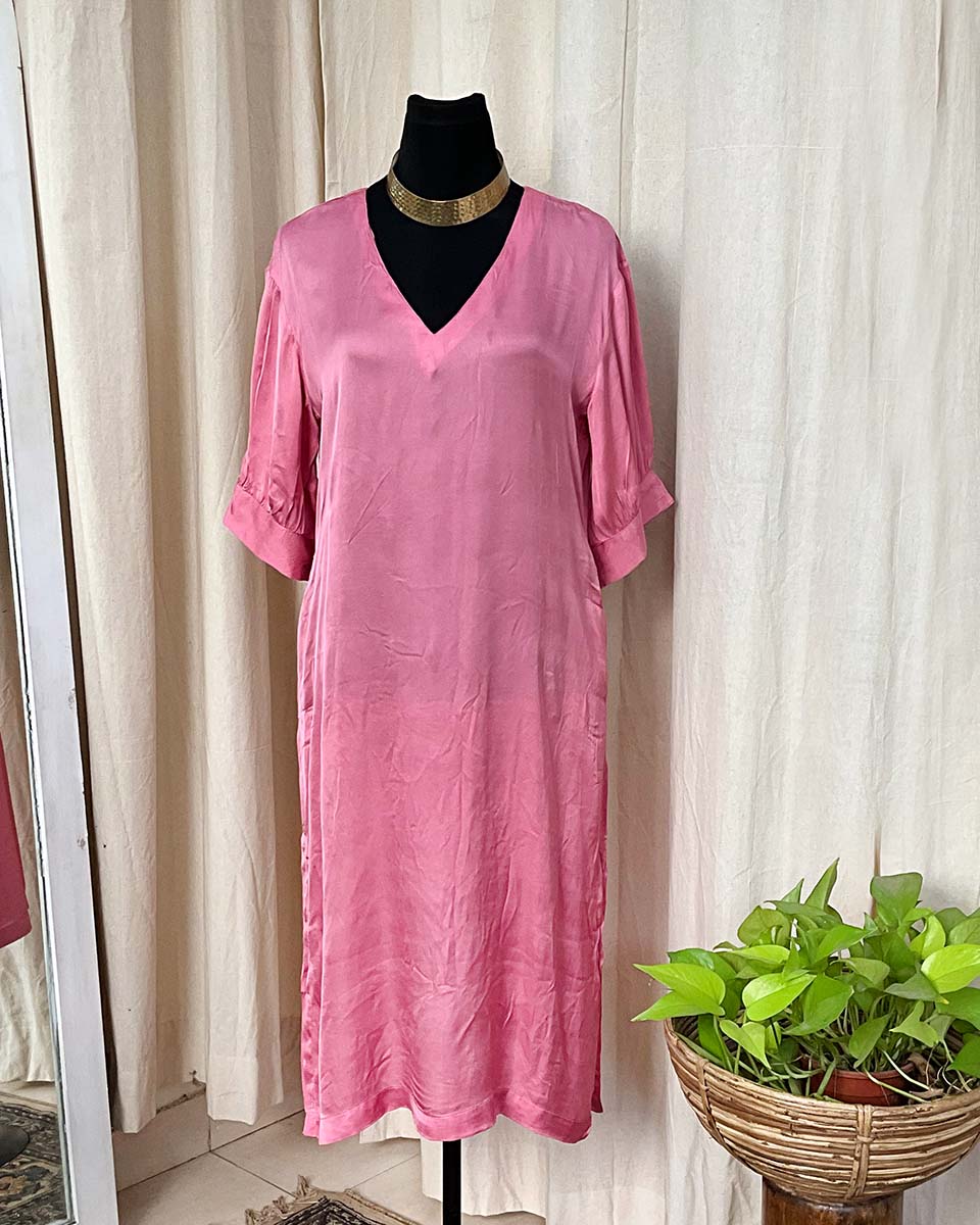 Pink Modal Silk Dress - Love Despite