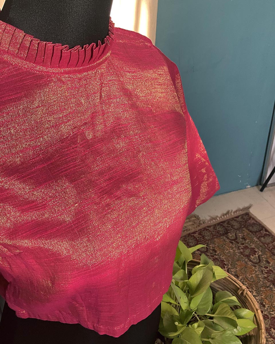 Handwoven Cotton Zari Blouse - Love Despite