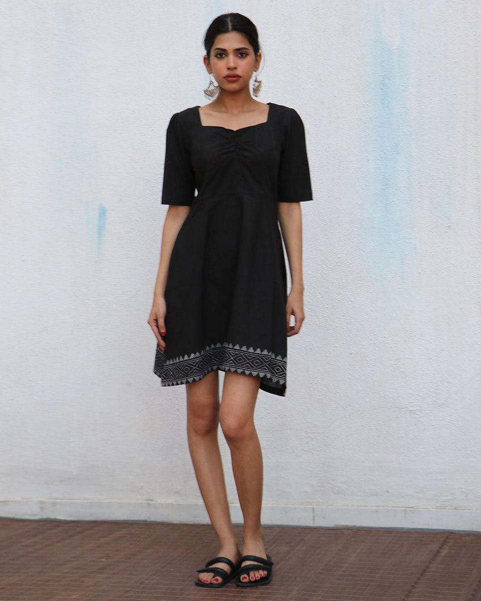 Farrah Blockprinted Cotton Dress - NOMAD