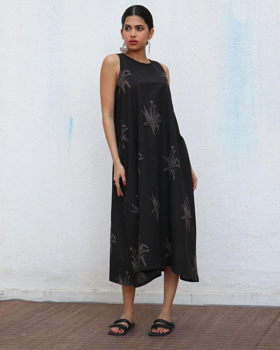 Dress | Dresses one piece for women | dress long women | Cotton dress black | Chidiyaa