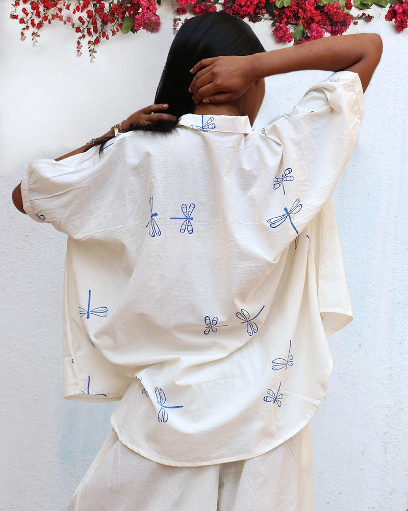 Litha Blockprinted Cotton Shirt - BGVL