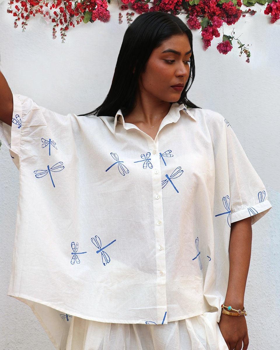 Litha Blockprinted Cotton Shirt - BGVL