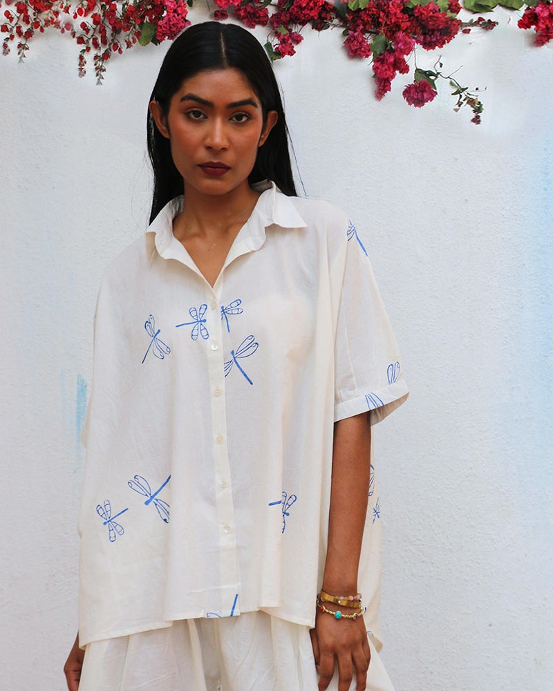 Litha Blockprinted Cotton Shirt - BGVL