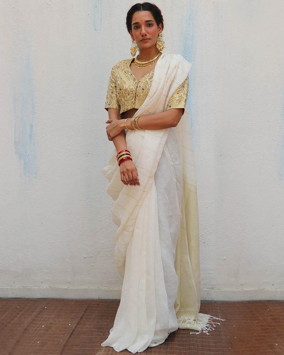 saree poses | saree draping | linen sarees India
