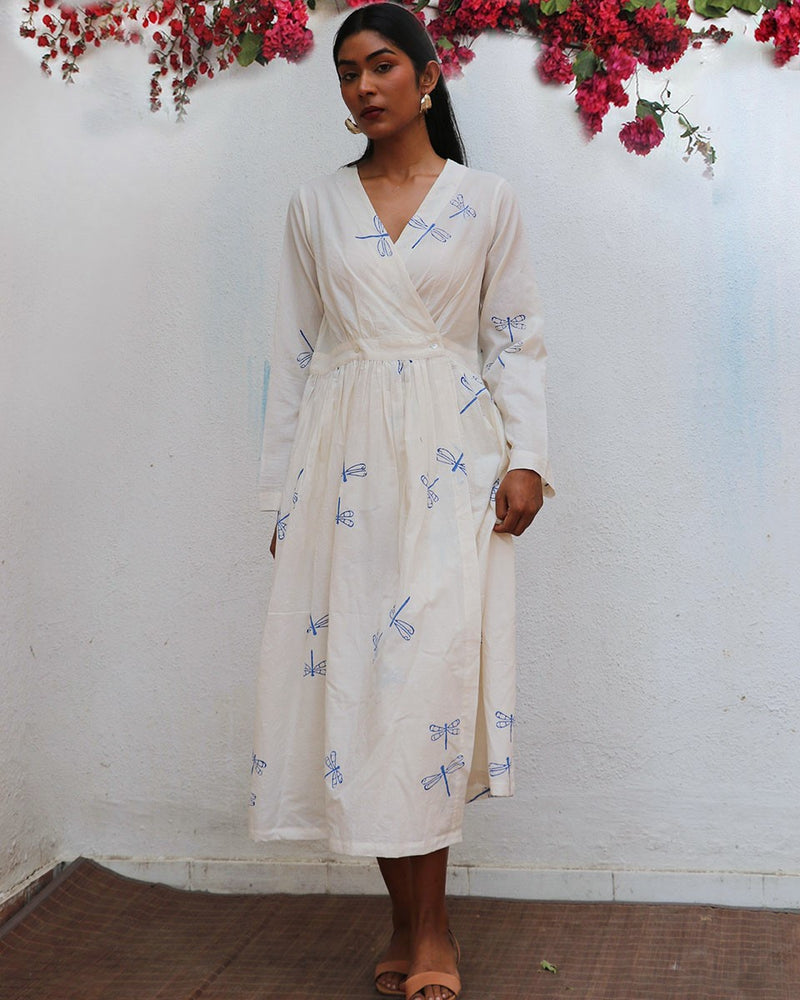 Soleil Blockprinted Cotton Dress - BGVL