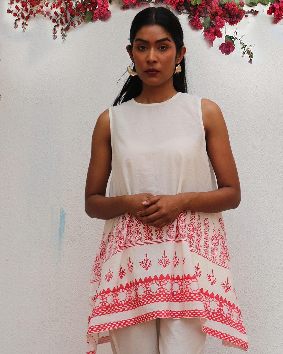 Juno Blockprinted Cotton Top - BGVL