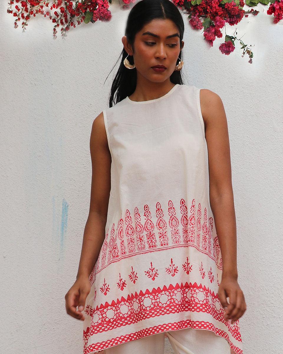 Juno Blockprinted Cotton Top - BGVL