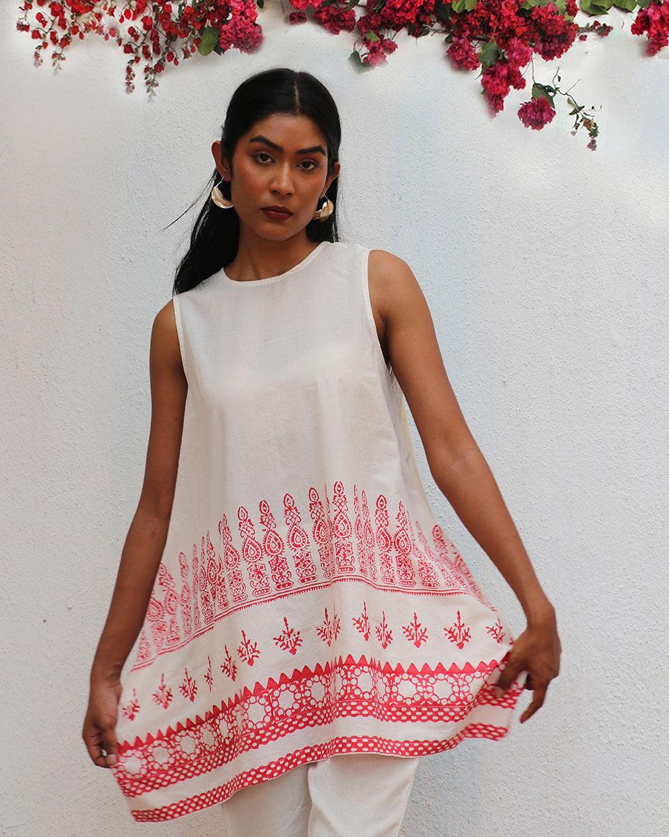 Juno Blockprinted Cotton Top - BGVL