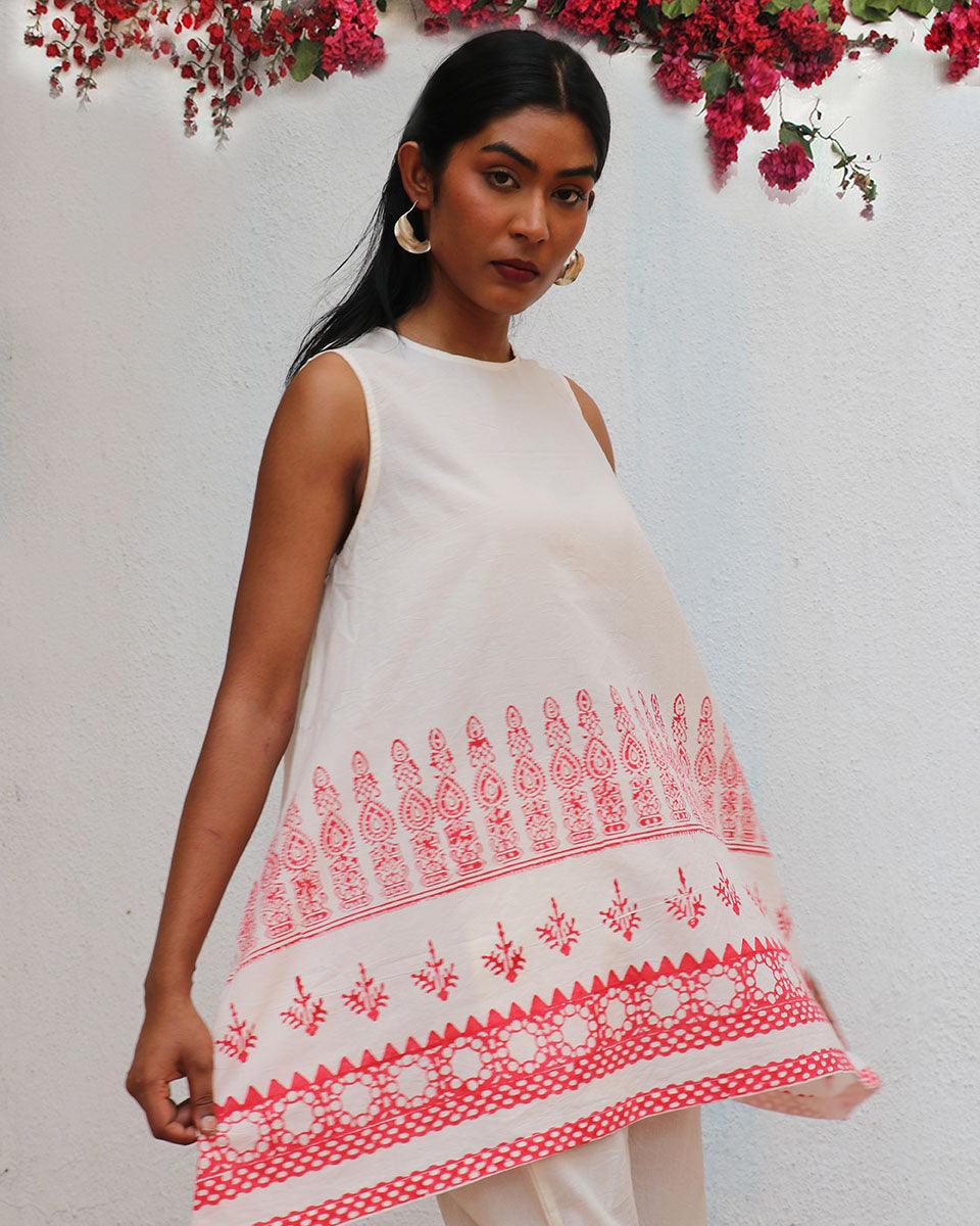 Juno Blockprinted Cotton Top - BGVL