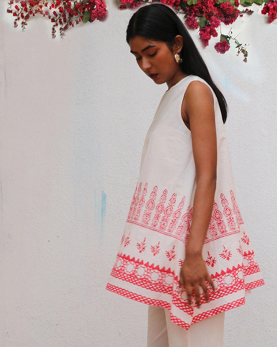 Juno Blockprinted Cotton Top - BGVL