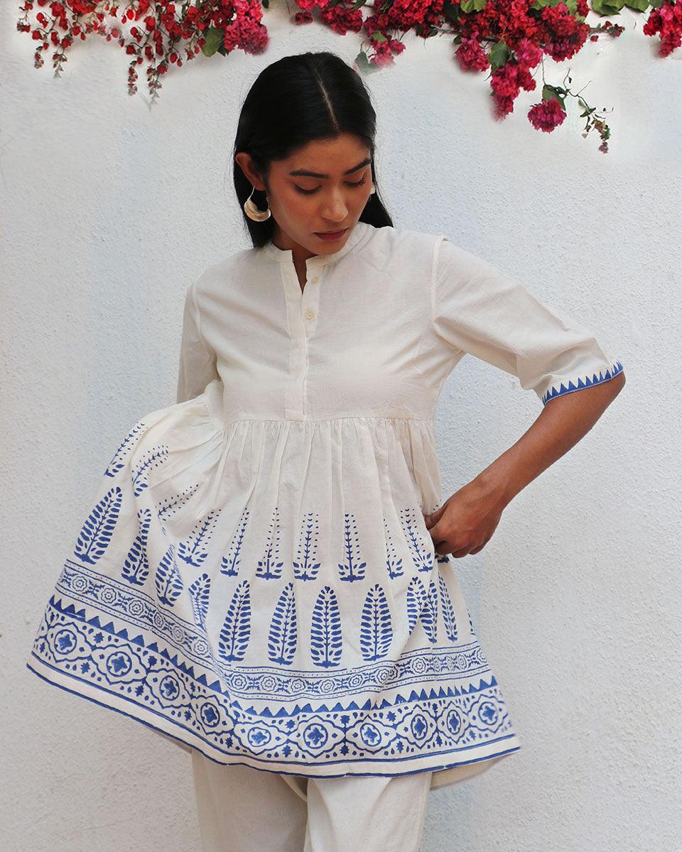 Alizeti Blockprinted Cotton Top - BGVL