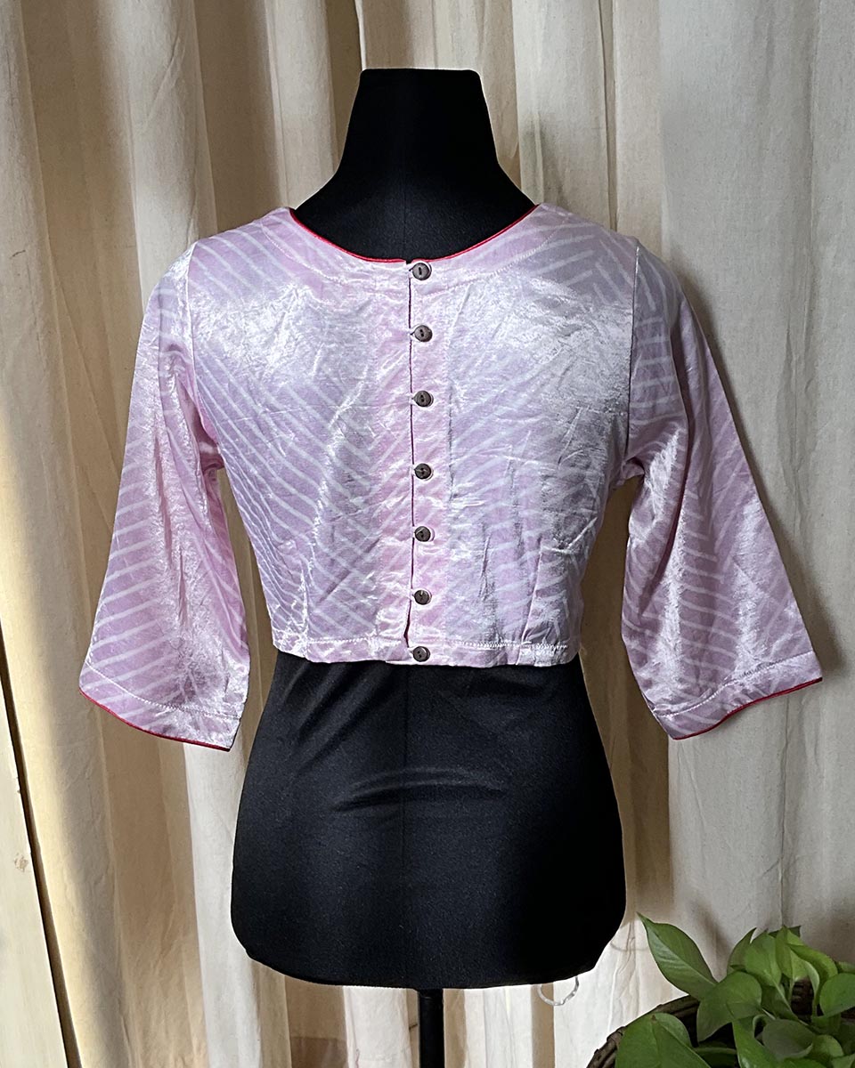 Pink Mashru Silk Blouse - Love Despite