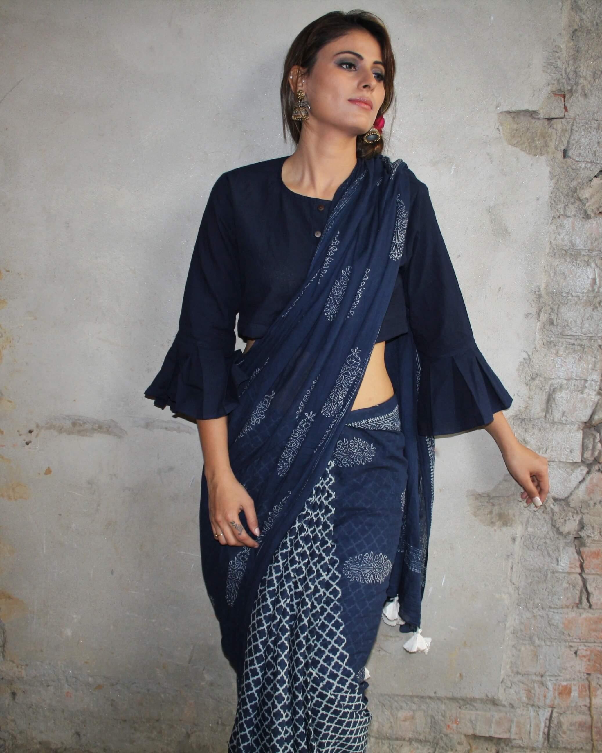 cotton blouse | cotton blouse | Blouse design | Blouse sleeves design | Cotton Blouse Blue | Chidiyaa