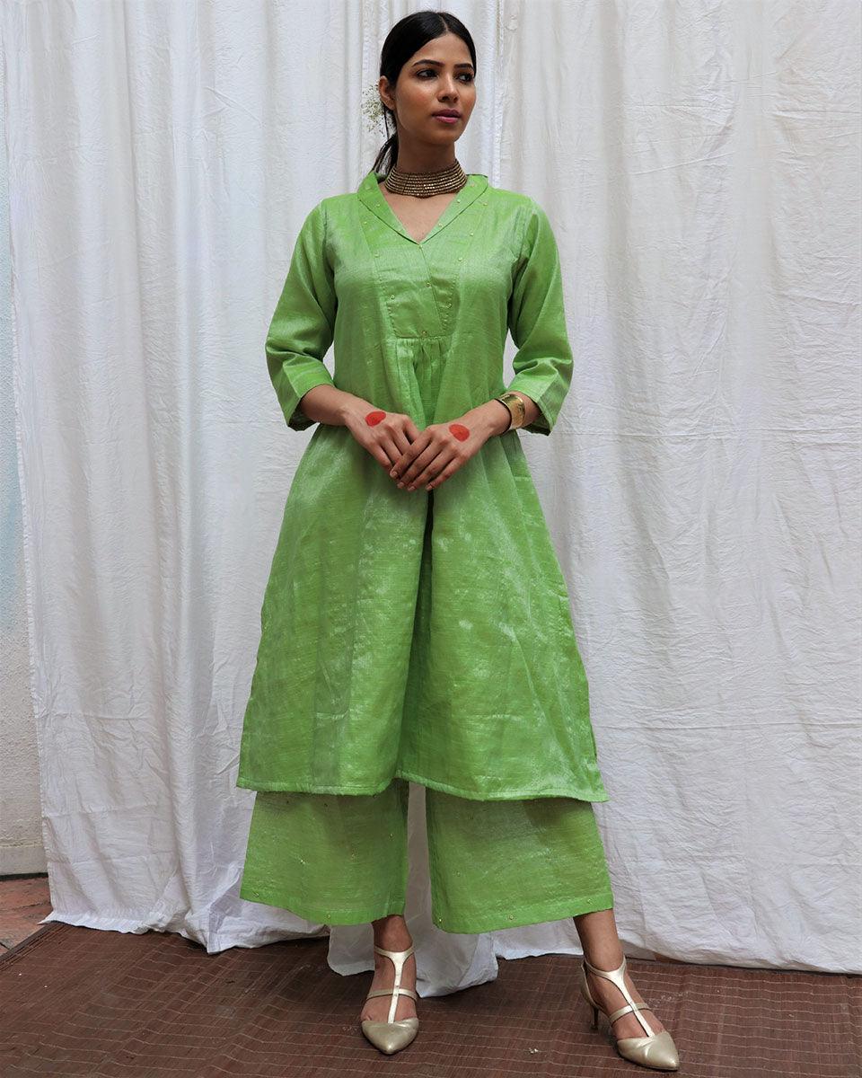 Harita Handwoven Cotton Zari Kurta Set - Zari