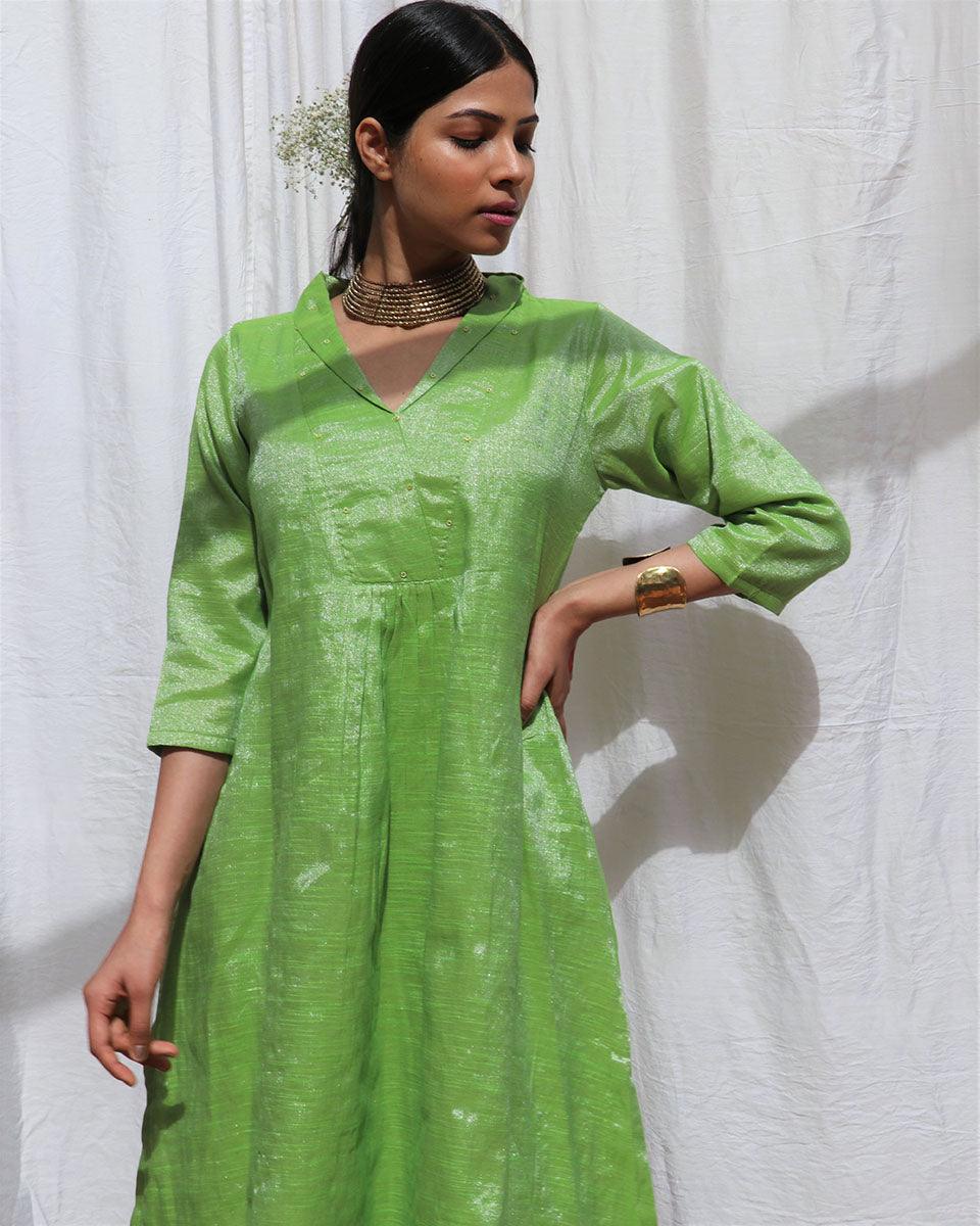 Harita Handwoven Cotton Zari Kurta Set - Zari