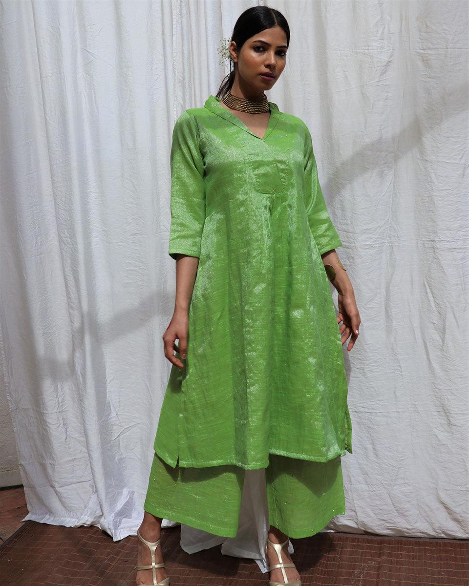 Harita Handwoven Cotton Zari Kurta Set - Zari