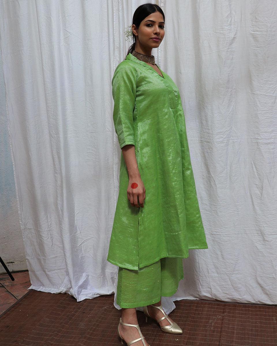 Harita Handwoven Cotton Zari Kurta Set - Zari