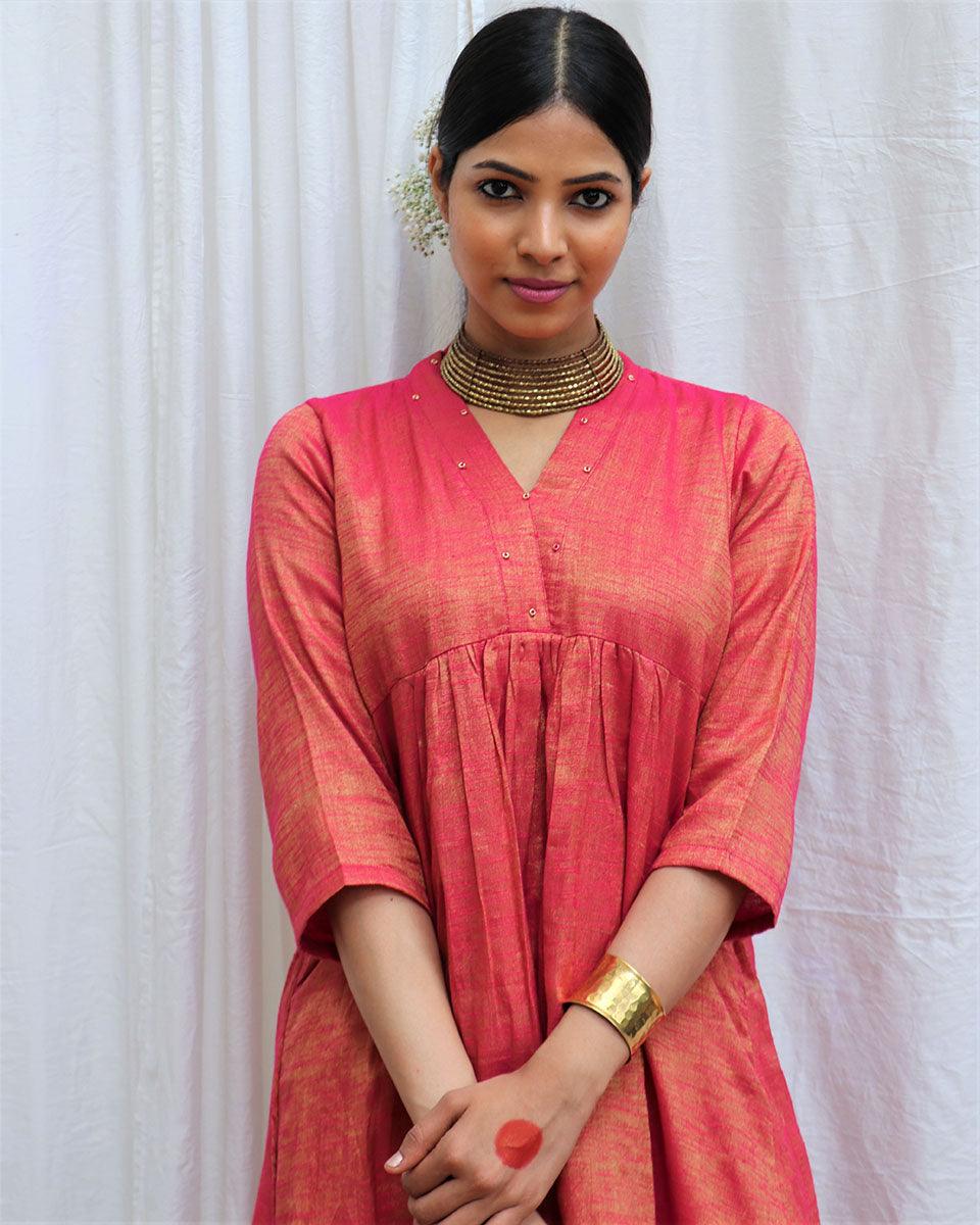 Shyama Handwoven Cotton Zari Kurta Set - Zari