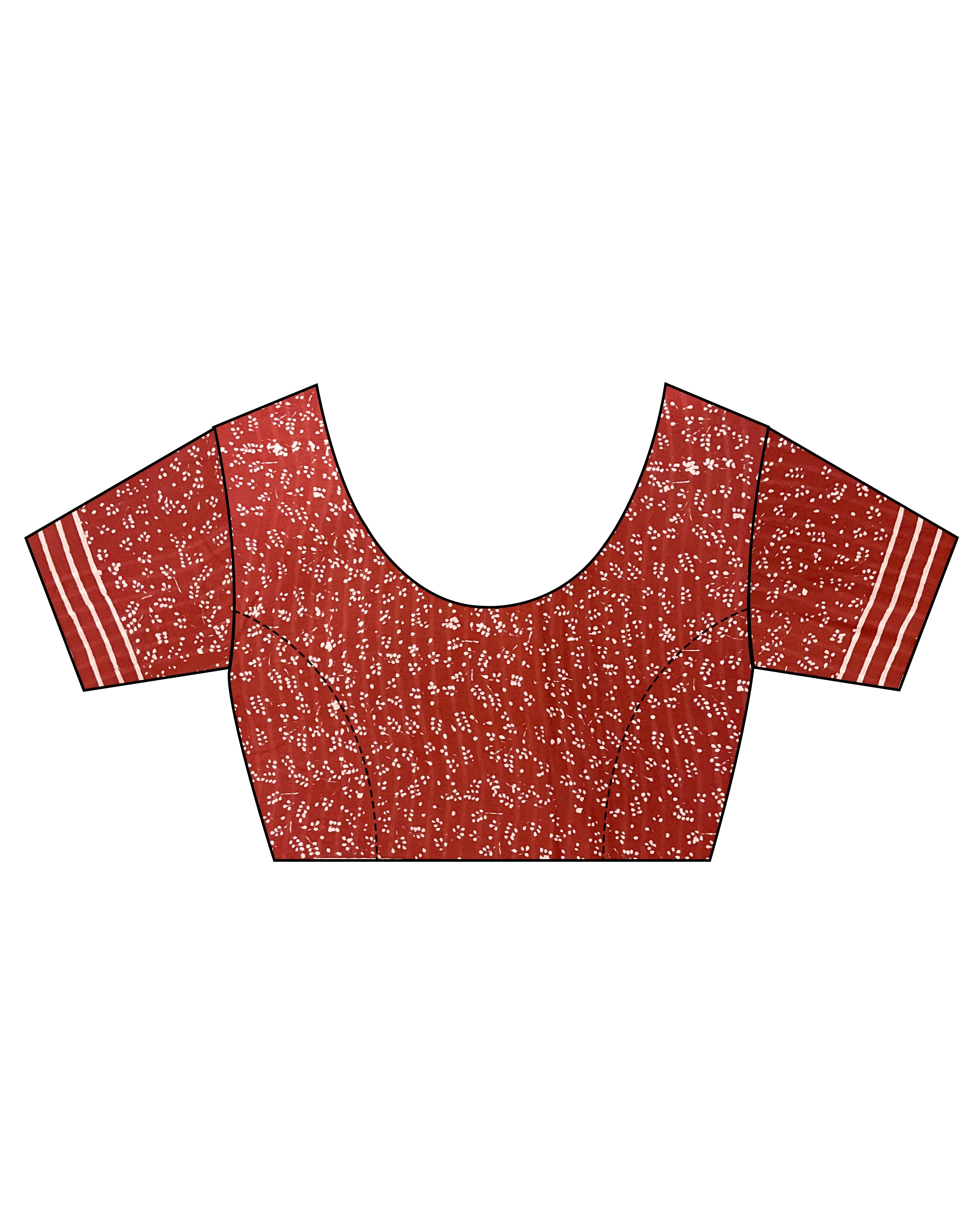 Caria Handblockprinted Cotton Saree- Butterfly Girls
