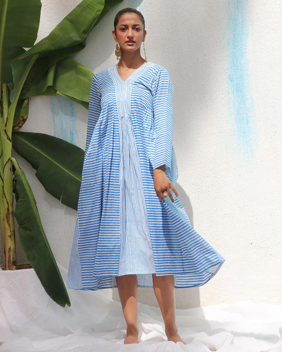 Amaris Handprinted Cotton Dress - WITC