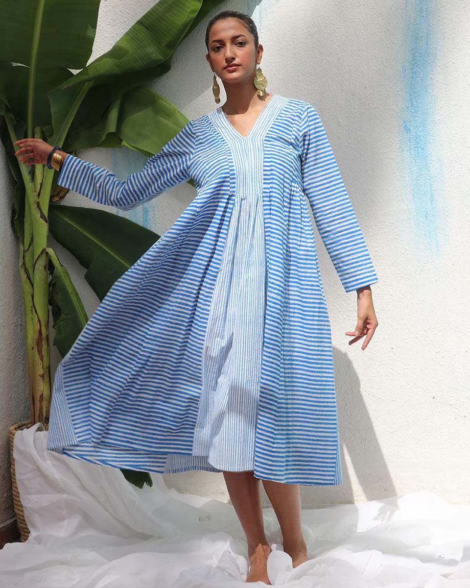 Amaris Handprinted Cotton Dress - WITC