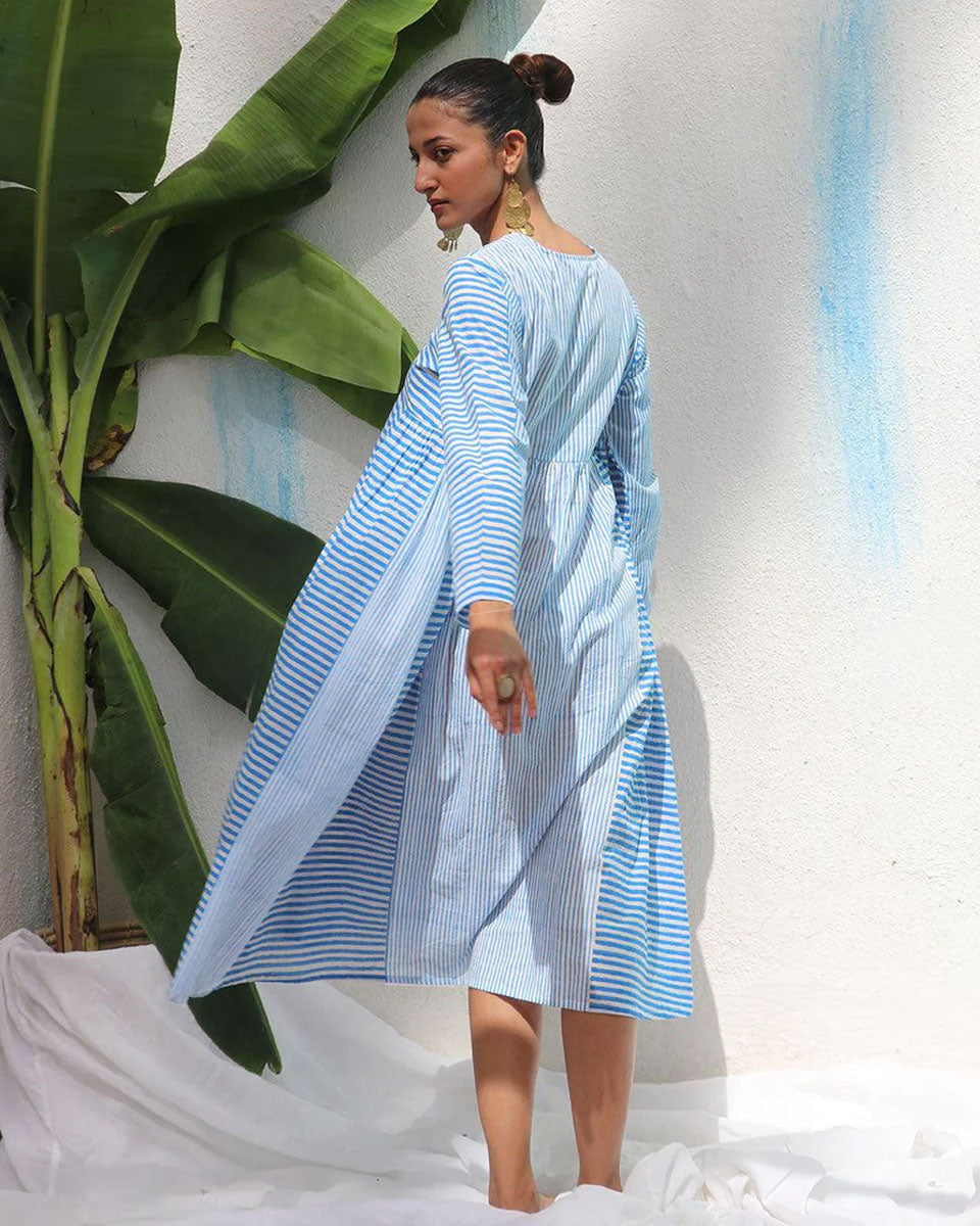 Amaris Handprinted Cotton Dress - WITC
