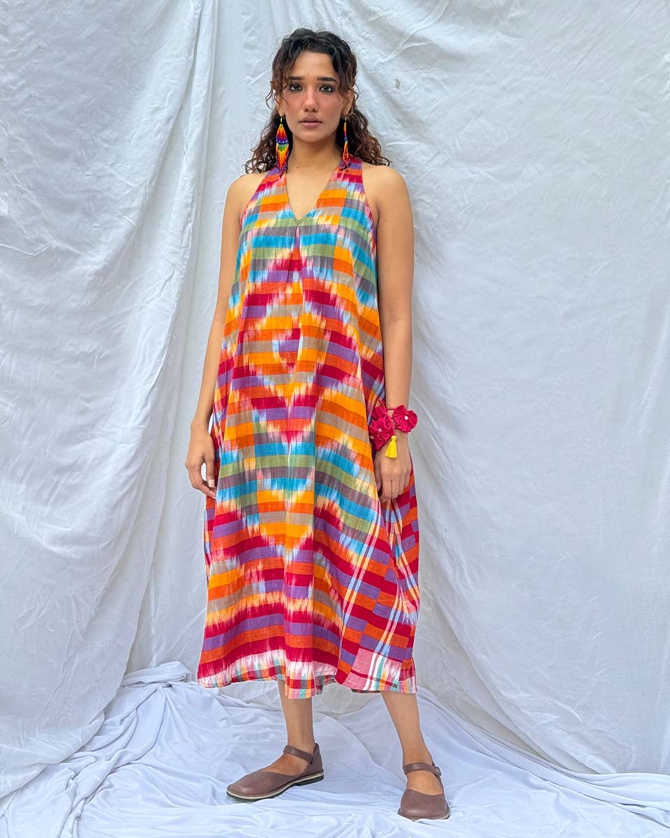 Meghmallar Gamcha Cotton Dress - GMC