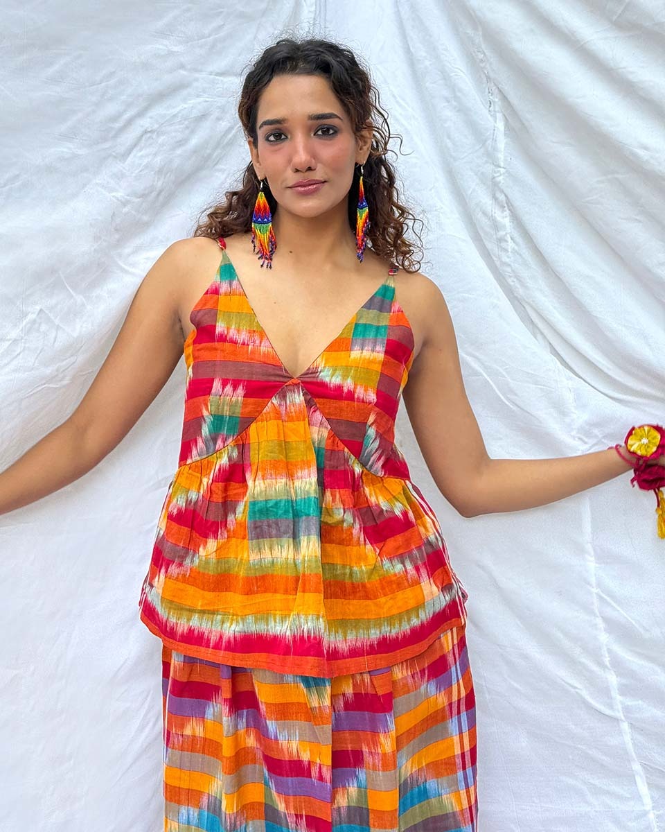 Dhwani Gamcha Cotton Top - GMC