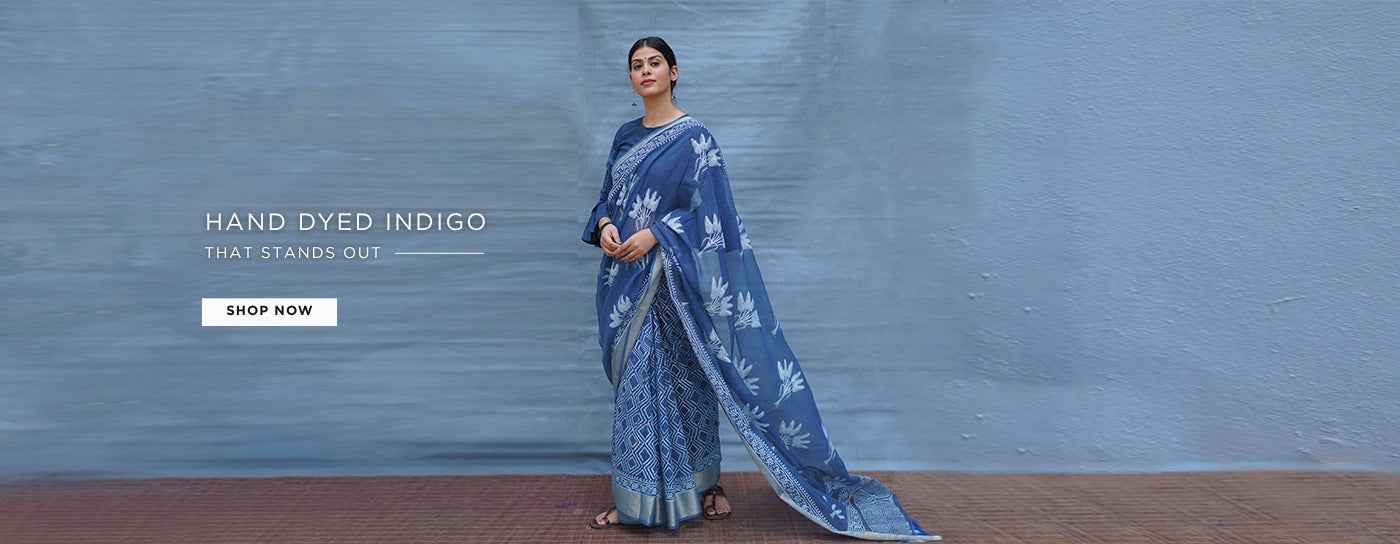 Buy Handmade Block printed Sarees, Blouses, Kurtis, and Dresses