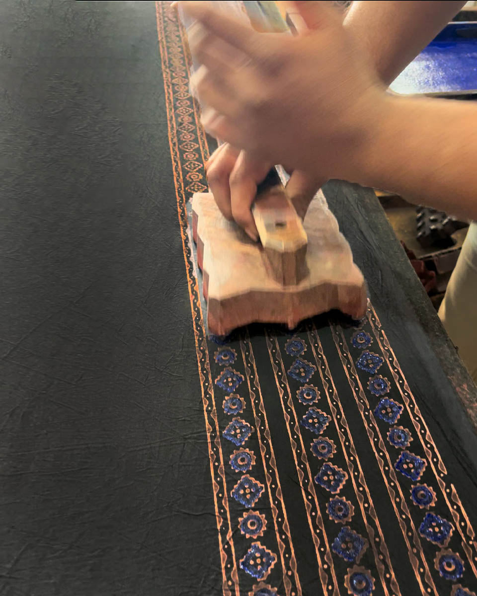 Starry Tulips Blockprinted Cotton Blouse-WWB