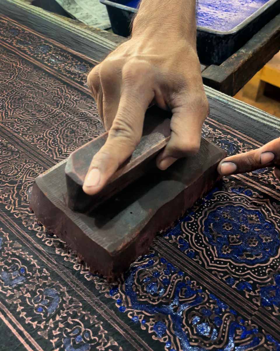 Midnight Garden Blockprinted Cotton Kurta Set-WWB