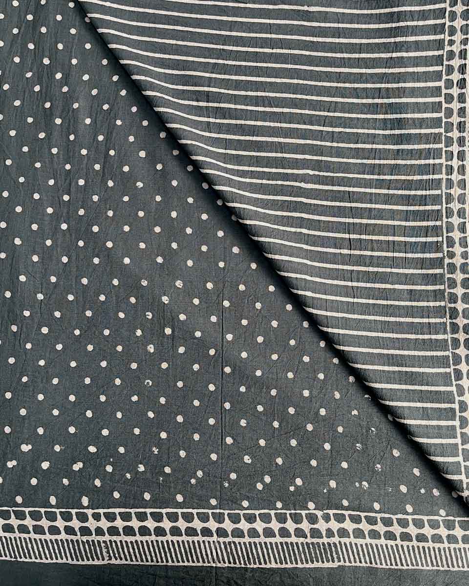 Strom Kiss Grey Printed Saree - BMS