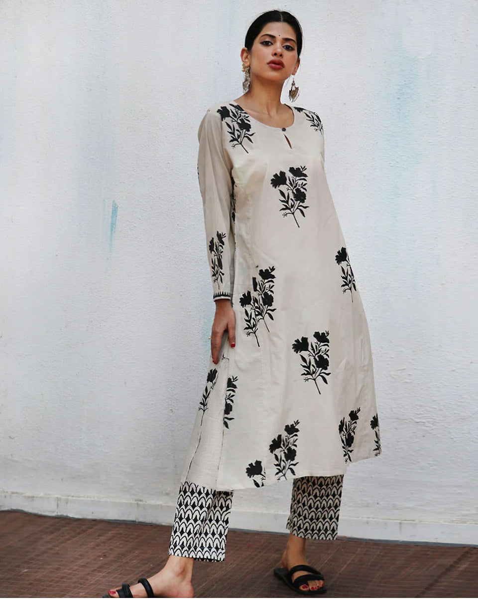 Saira Block printed Kurta Set - NOMAD