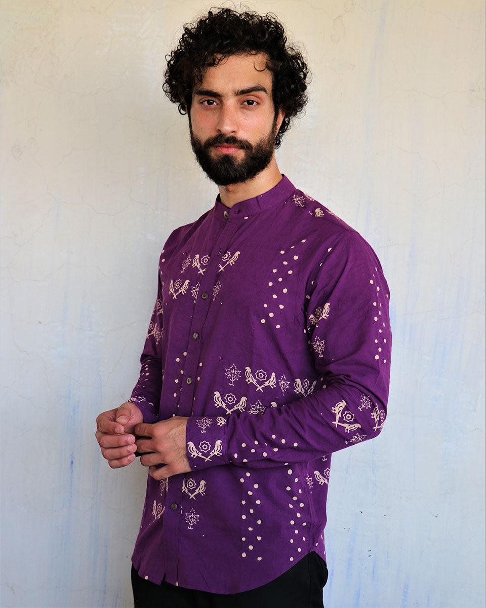 mens handblockprinted cotton shirtt