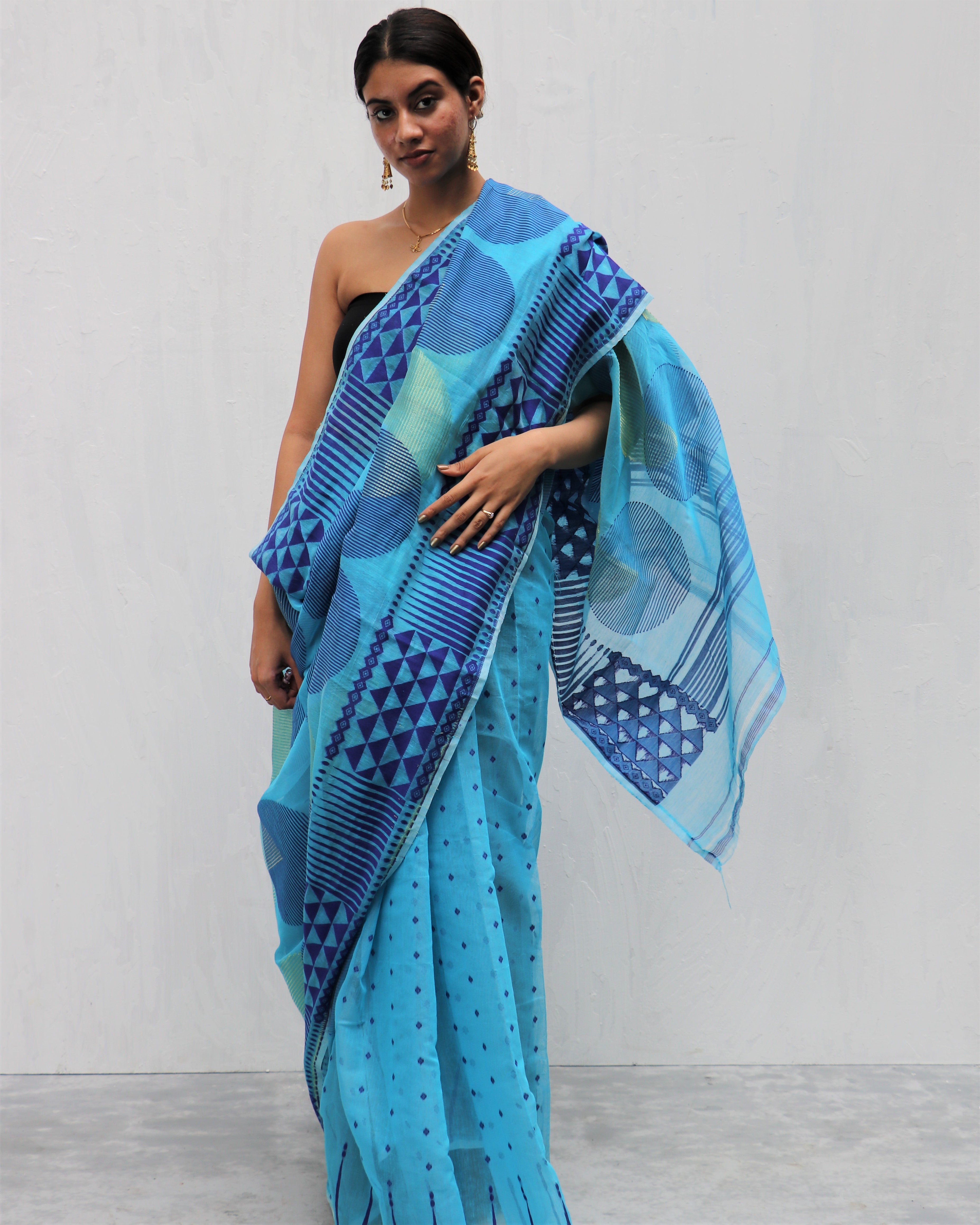 Handwoven Cotton Blend Saree