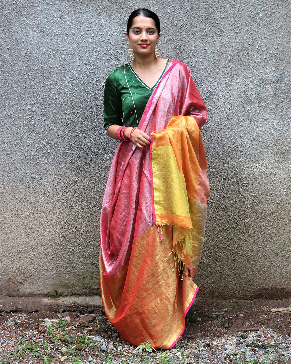 Shivani Handwoven Cotton Zari Saree - Chandani