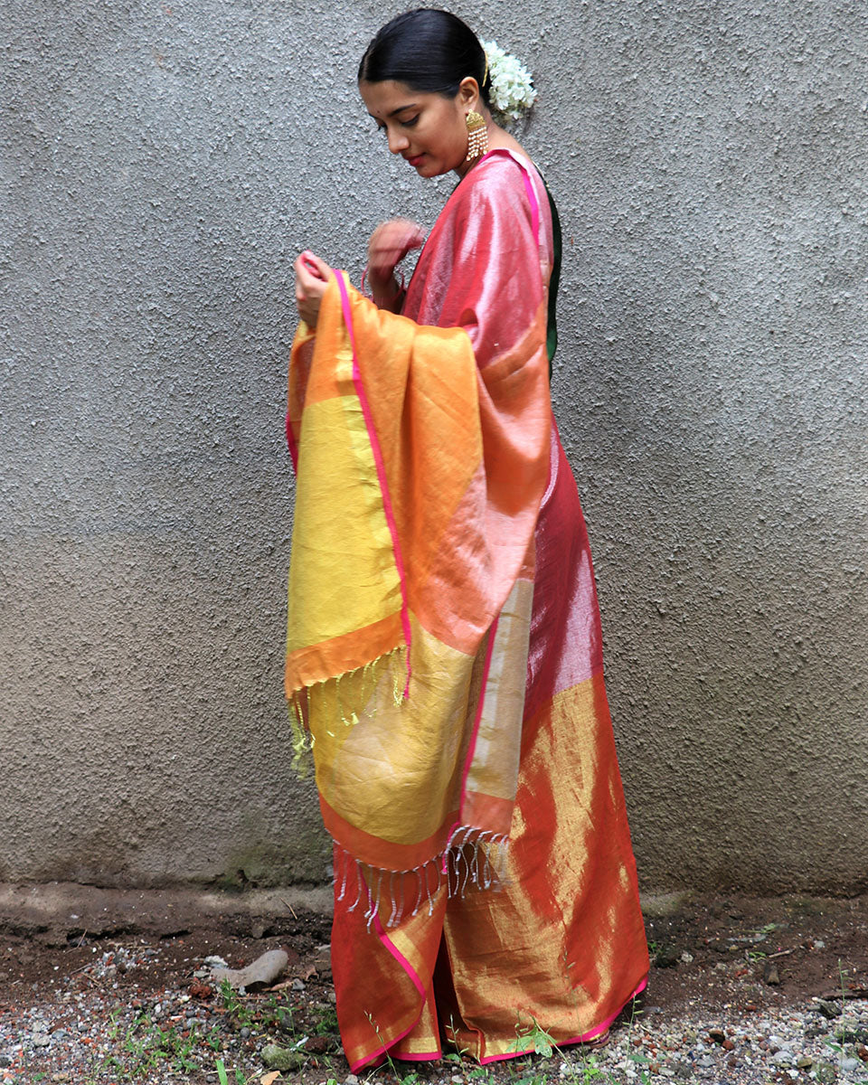 Shivani Handwoven Cotton Zari Saree - Chandani