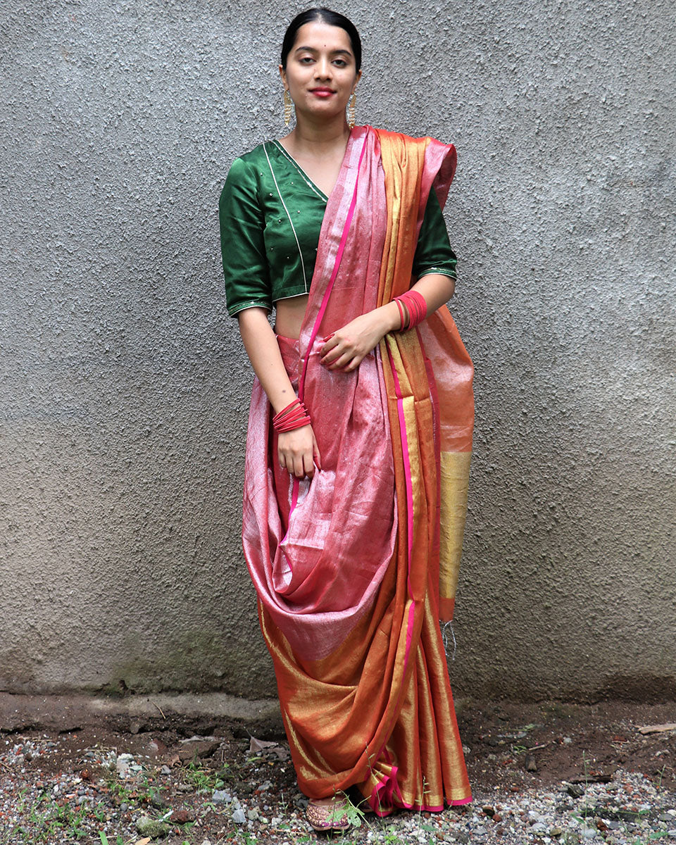 Shivani Handwoven Cotton Zari Saree - Chandani