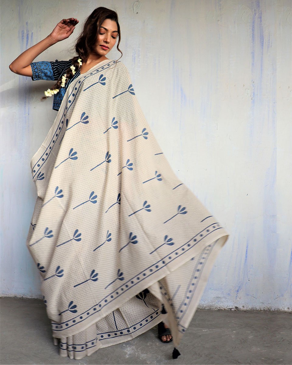 Cotton sarees | mul mul cotton saree | Cotton saree online | Cotton mul mul saree| Chidiyaa