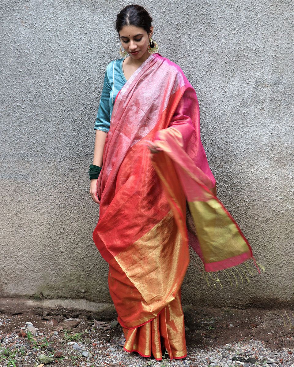 Kajal Handwoven Cotton Zari Saree - Chandani