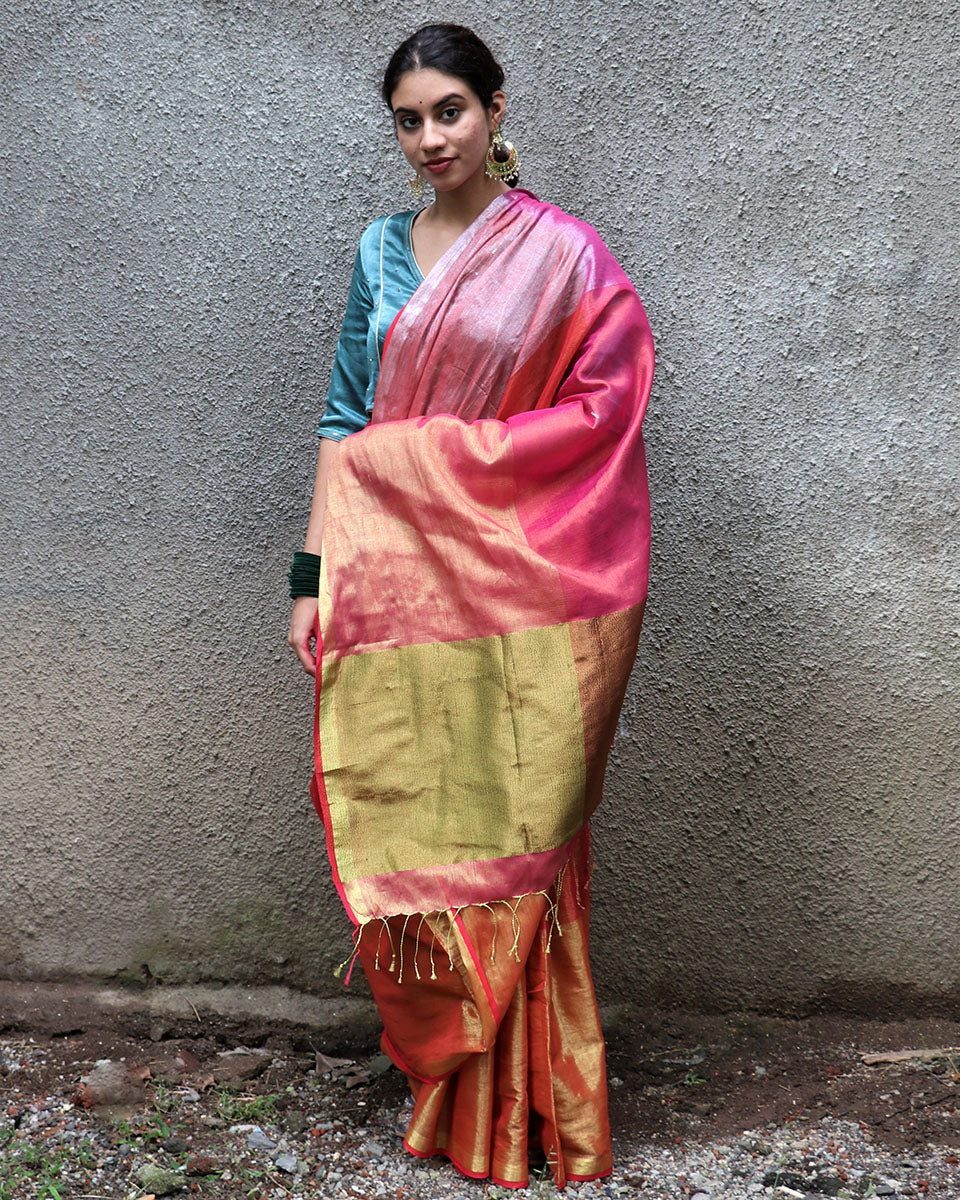 Kajal Handwoven Cotton Zari Saree - Chandani
