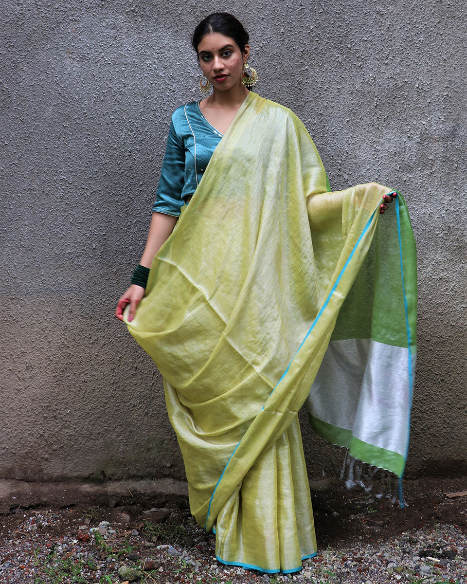 Karishma Handwoven Cotton Zari Saree - Chandani