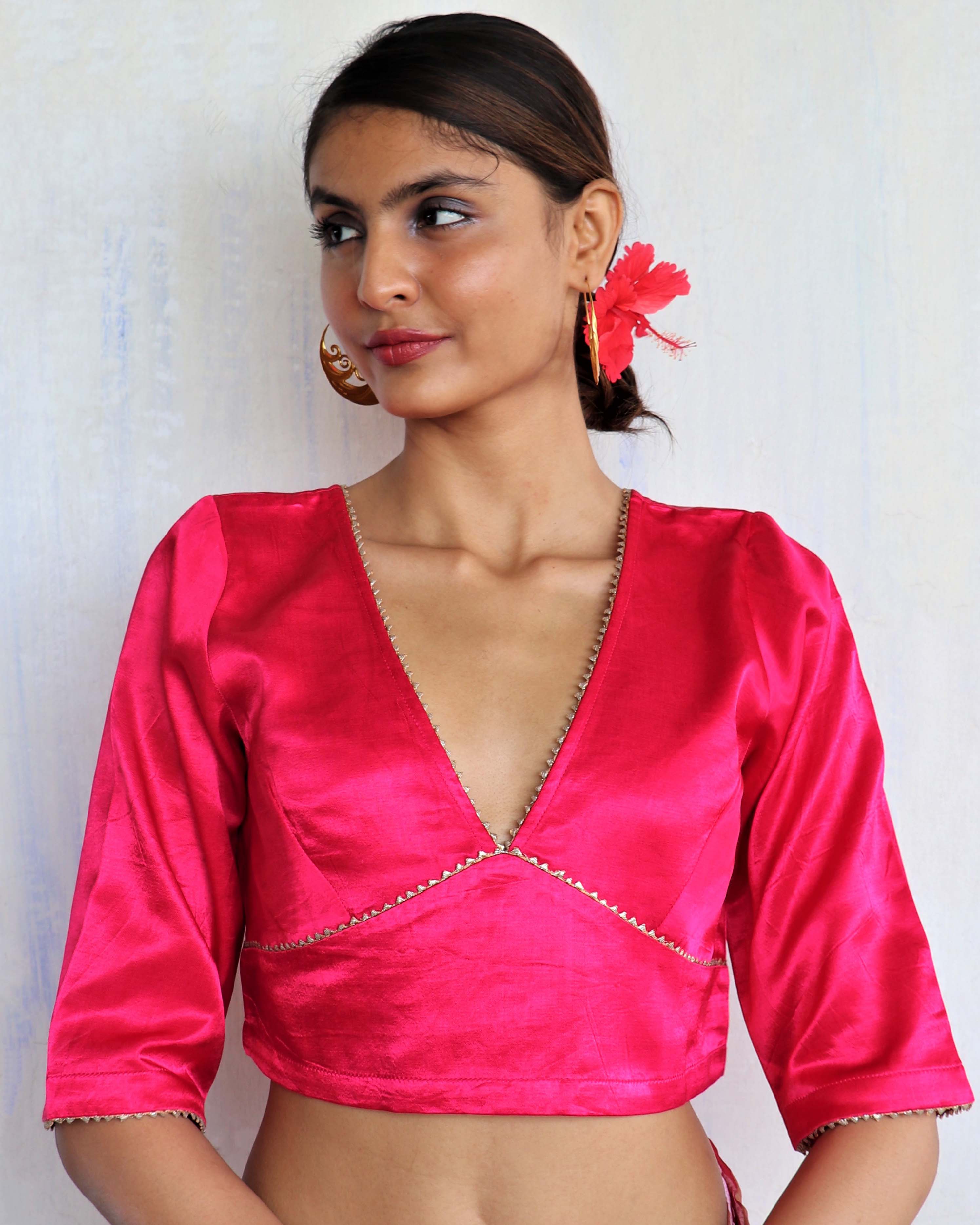 Keerti Mashru Silk Blouse- Roshni
