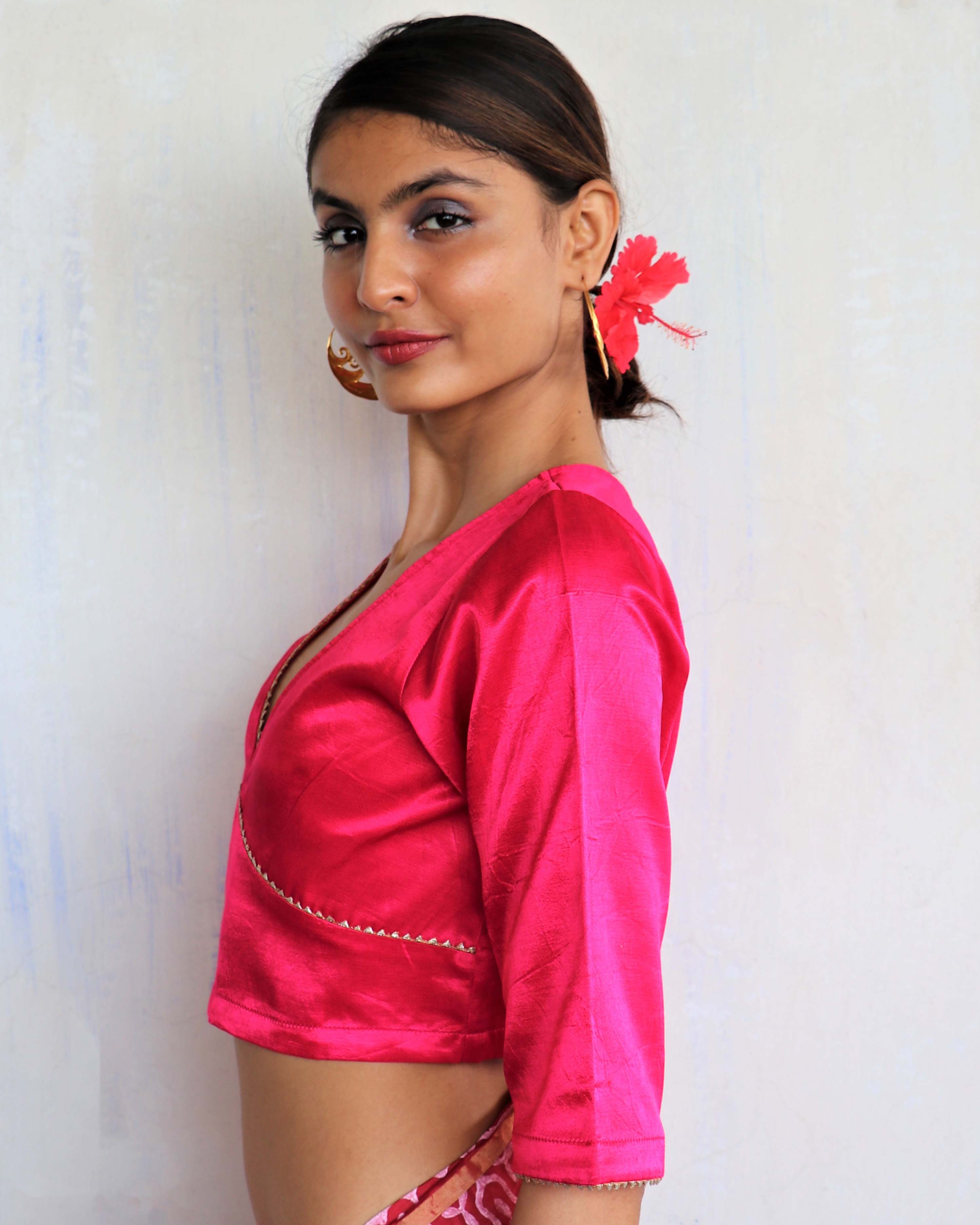 Keerti Mashru Silk Blouse- Roshni