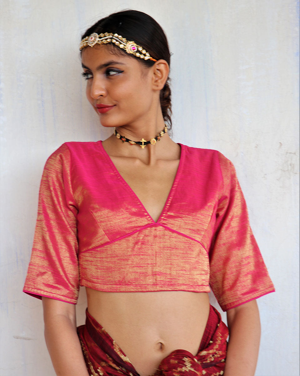 Madhura Cotton Zari Blouse-Shringaar