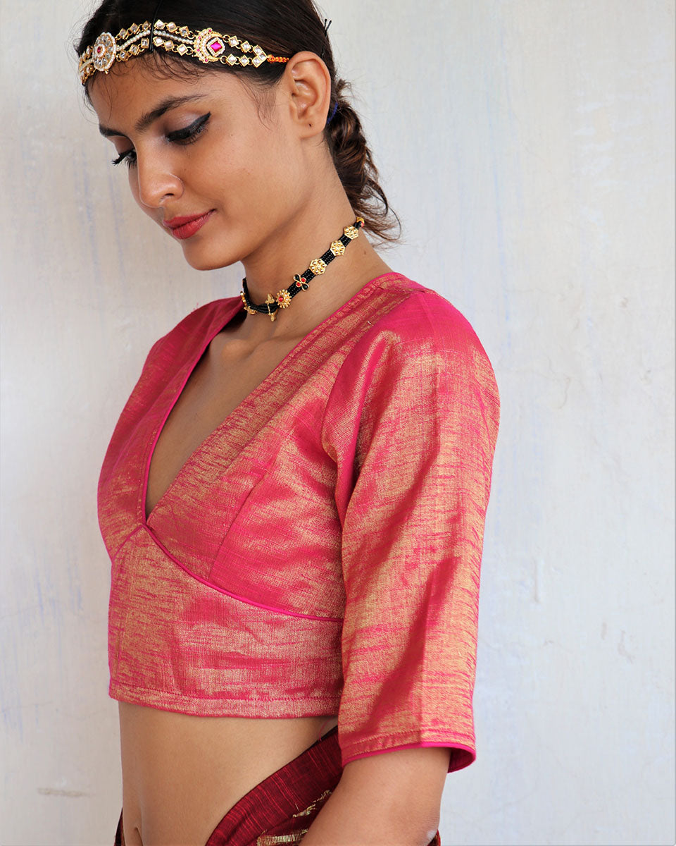 Madhura Cotton Zari Blouse-Shringaar