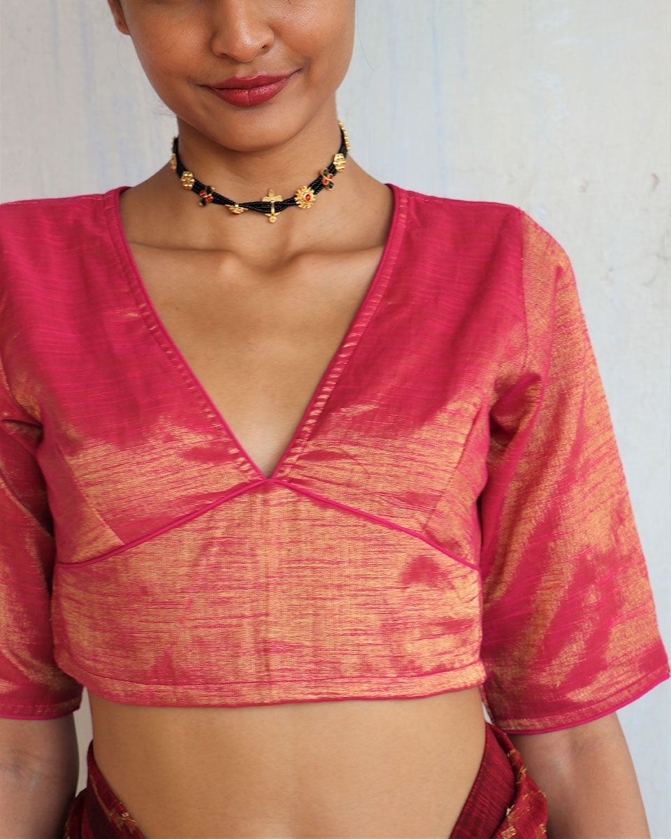 Madhura Cotton Zari Blouse-Shringaar