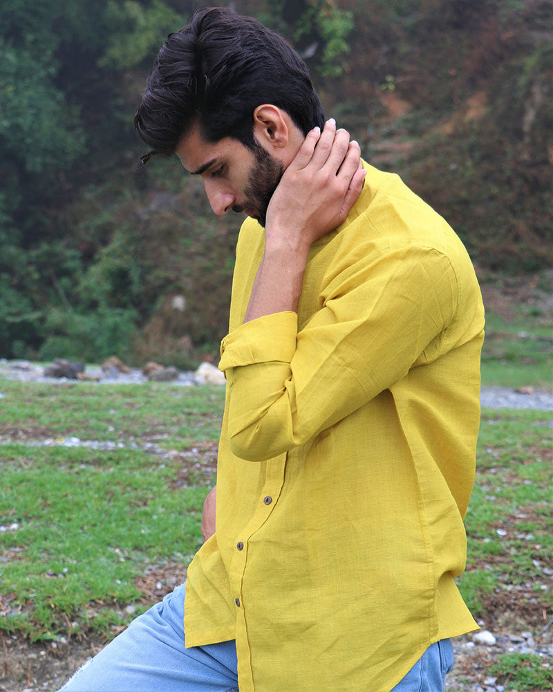 Sunshine Yellow Handwoven Linen Shirt