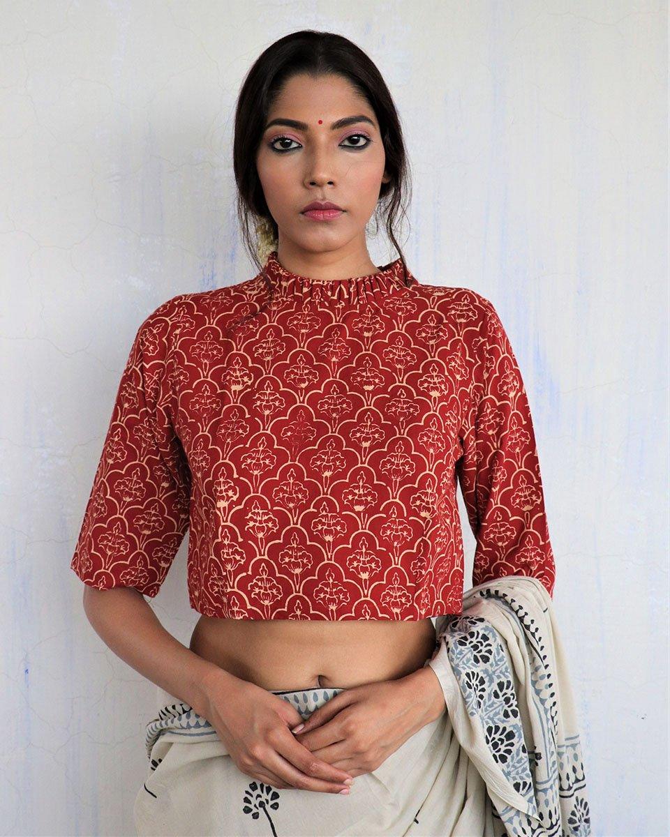 Maroon Blouse | Blouses | Cotton blouse | Chidiyaa