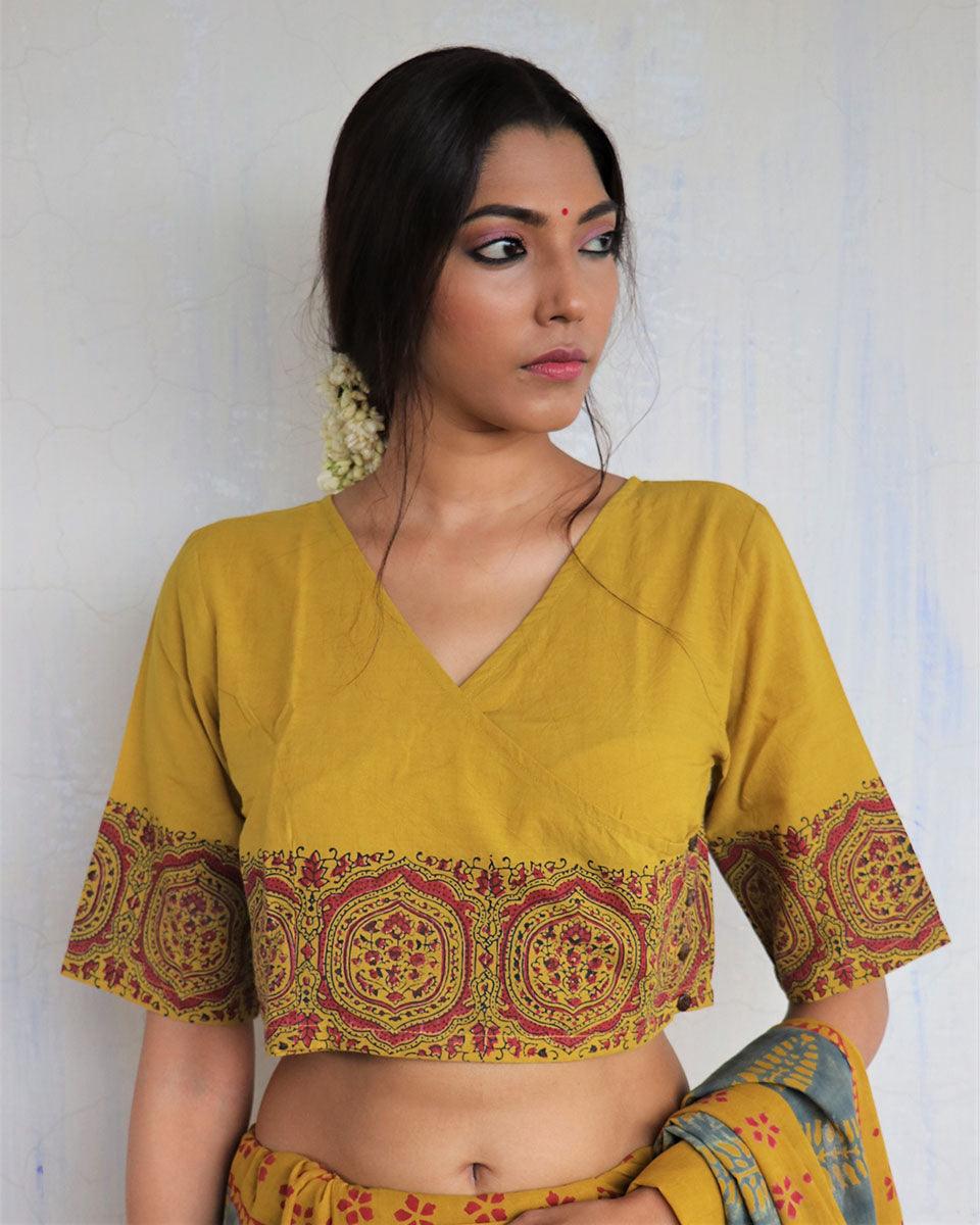 Blouse back design | blouse sleeves design | cotton blouse yellow | chidiyaa